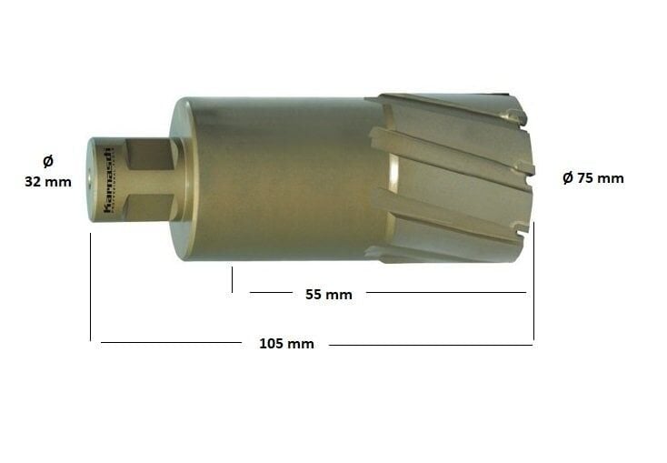 KARNASCH 75 x 55 mm TCT Elmas Uçlu Manyetik Matkap Ucu