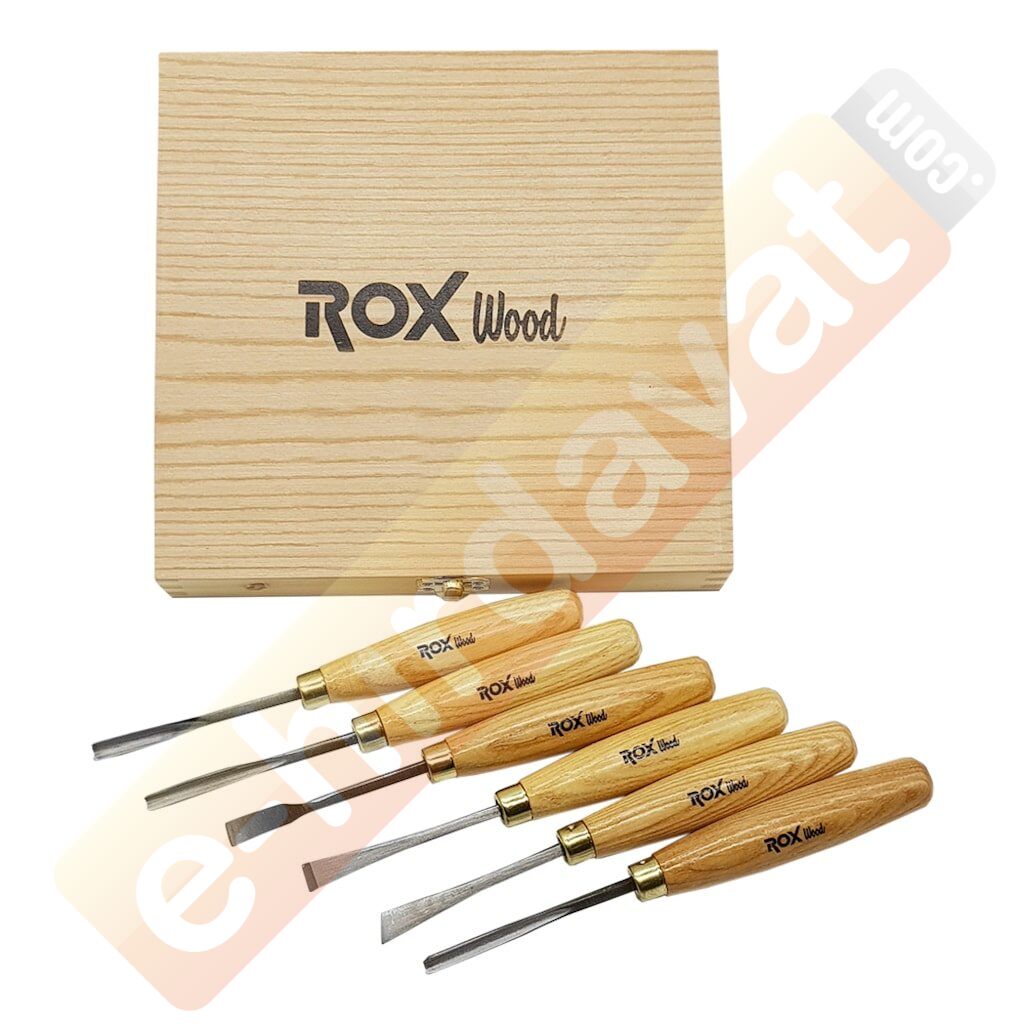 ROX Wood 6 Parça Ahşap Oyma Seti Ahşap Kutulu (15399063)
