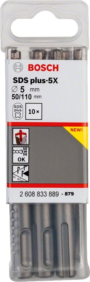 Bosch - SDS-Plus-5X Serisi Kırıcı Delici Matkap Ucu 5*110 mm 10'lu