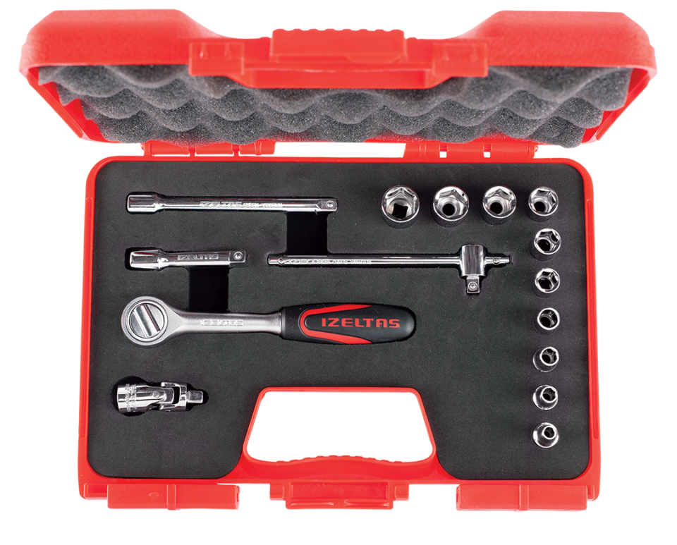 İZELTAŞ 1/4 Altı Köşe Lokma Anahtar Takımı 15 Parça (1107 00 6015)