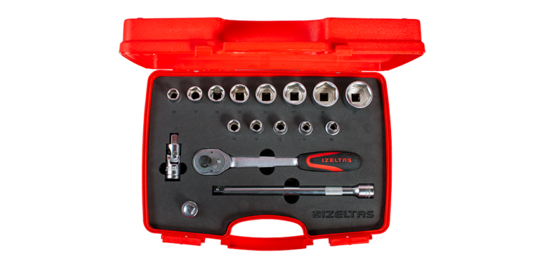 İZELTAŞ 1/2 Altı Köşe Lokma Anahtar Takımı ( 17 Parça, 17mm )