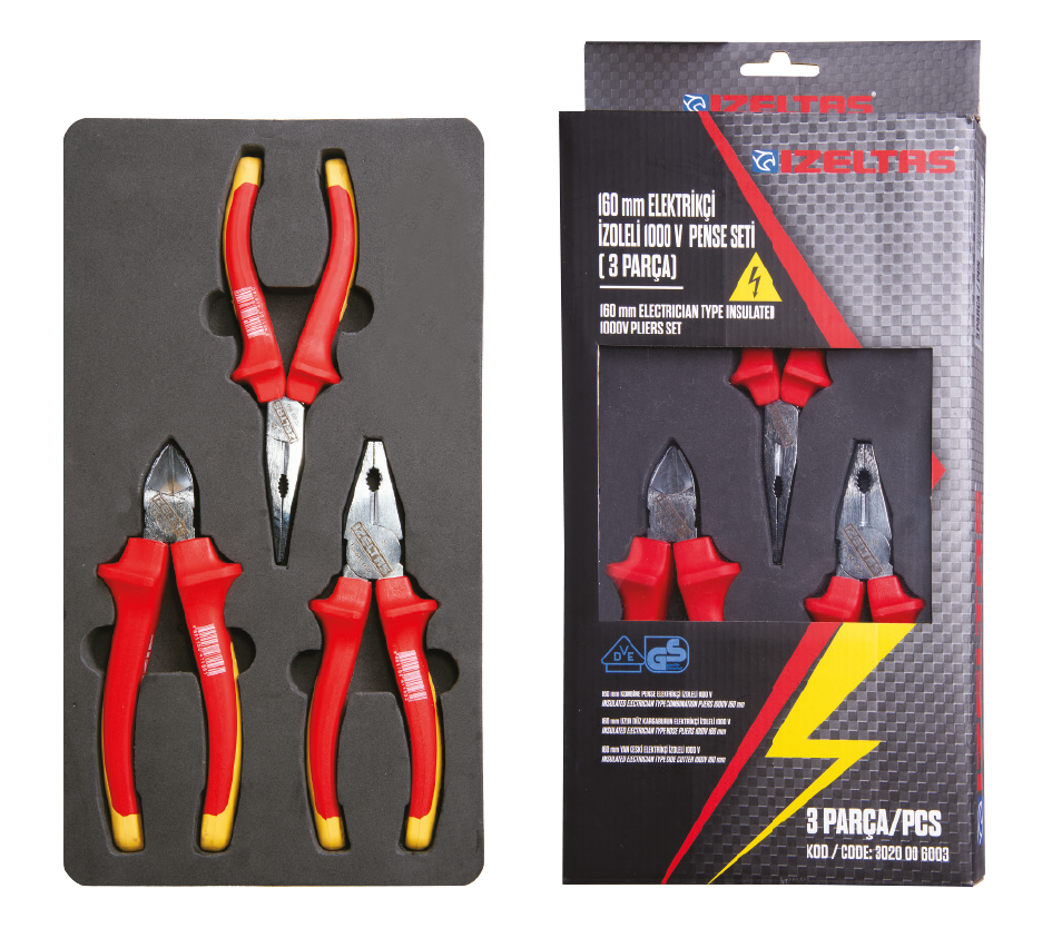 İZELTAŞ 1000V İzoleli Elektrikçi Seti 3 Parça (3020 00 6003)
