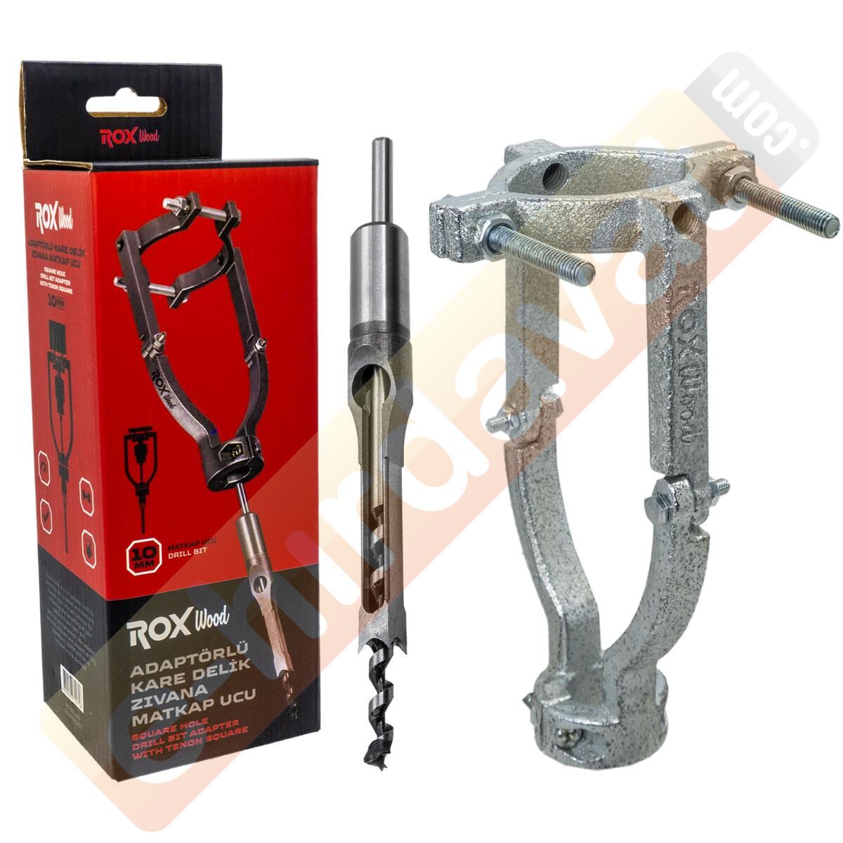 ROX Wood Kare Delik Zıvana Adaptörü 10 mm Matkap Uçlu (153ROX0271)