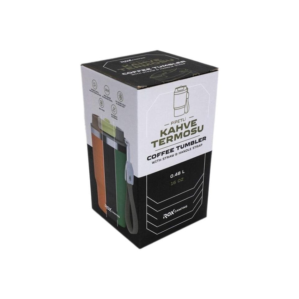 ROX Camping Pipetli Termos 0.48 Litre  - Turuncu (153CAMP0195)