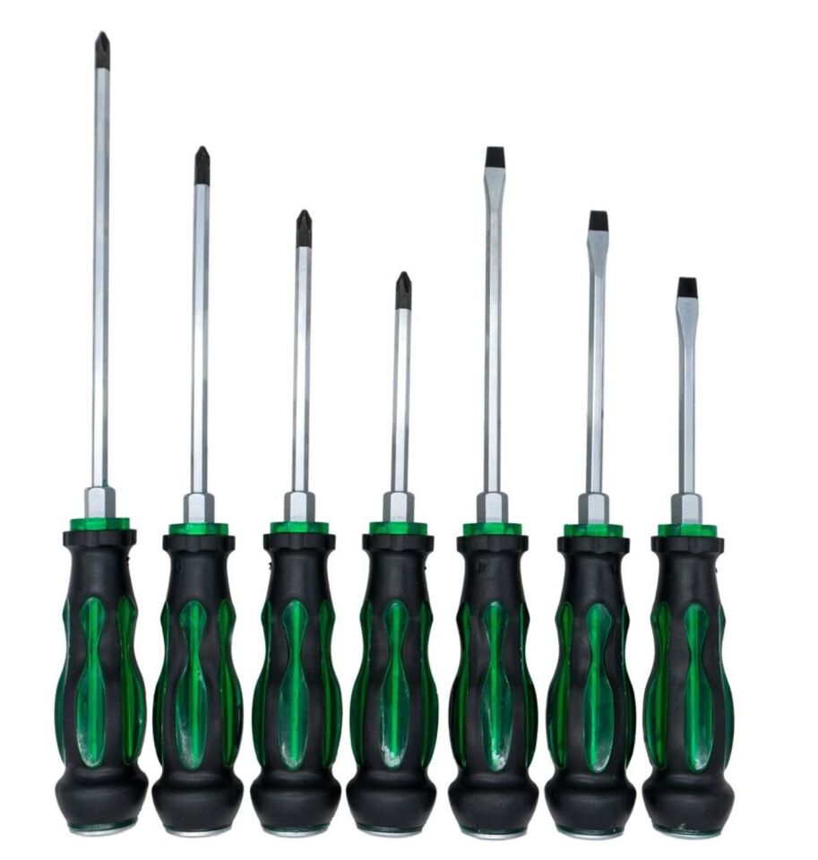 NEXON 6060 Darbeli Düz/Yıldız Tornavida Takımı Bez Çantalı 7 Parça