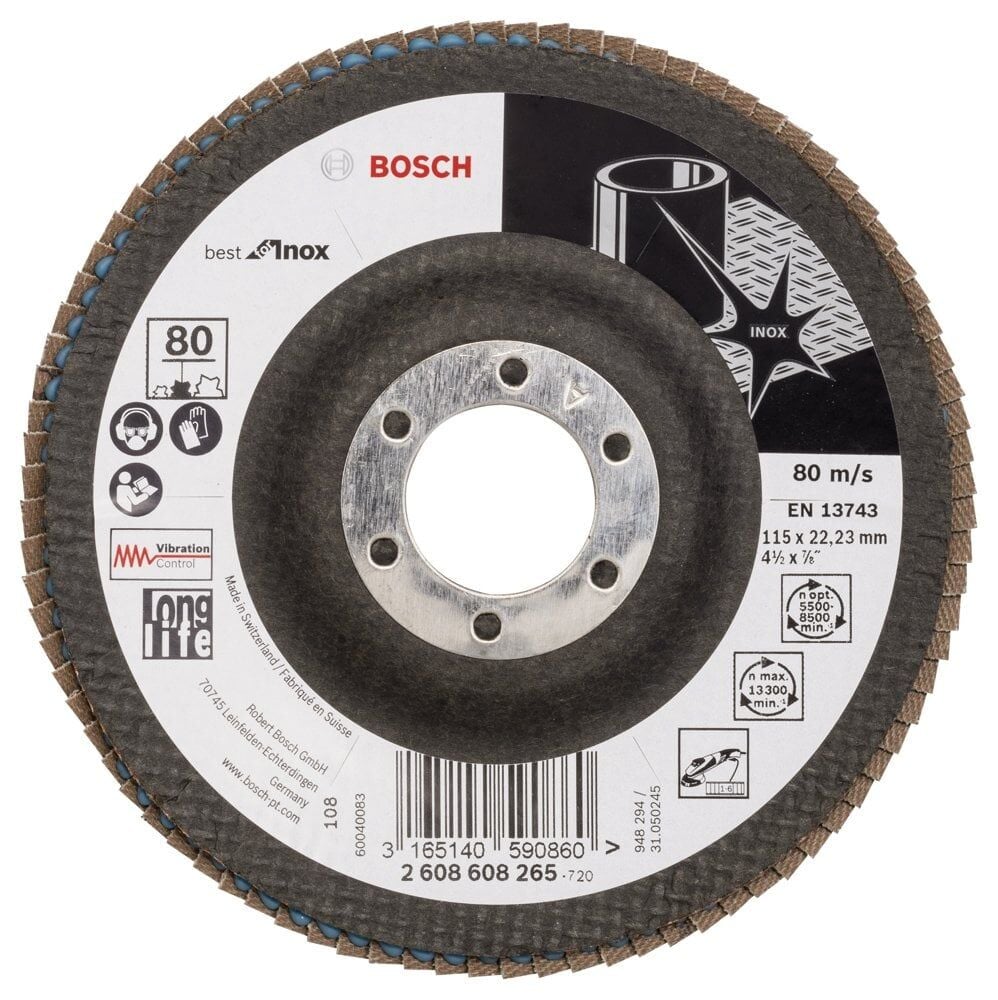 Bosch Aksesuarlar Bosch - 115 mm 80 Kum Best Serisi Inox Flap Disk