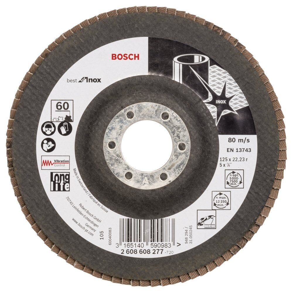Bosch Aksesuarlar Bosch - 125 mm 60 Kum Best Serisi Inox Flap Disk
