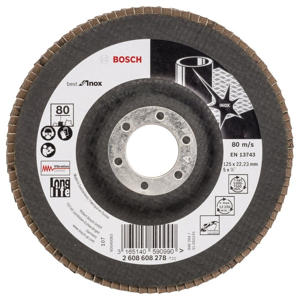Bosch Aksesuarlar Bosch - 125 mm 80 Kum Best Serisi Inox Flap Disk