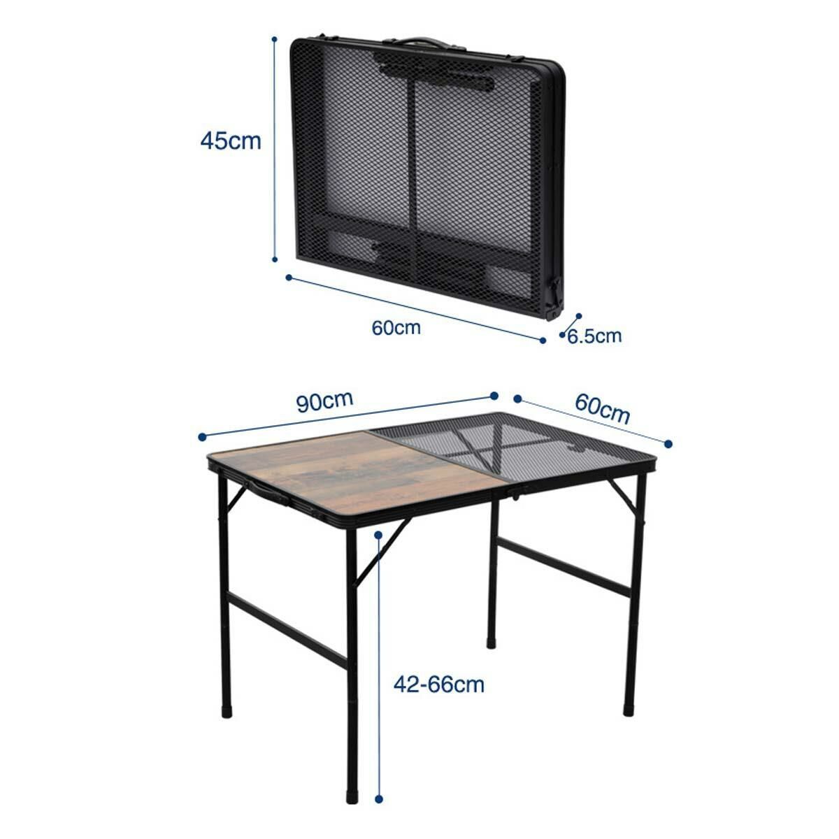 MADFOX Eazy Ahşap Izgaralı Katlanır Kamp Masası