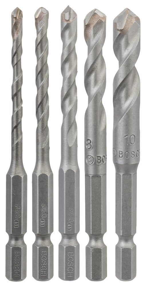 Bosch Aksesuarlar Bosch - Altıgen Şaftlı, HEX-9 Serisi HEX-9 Serisi Seramik için Matkap Ucu 5'li Set 4-5-6-8-10 mm