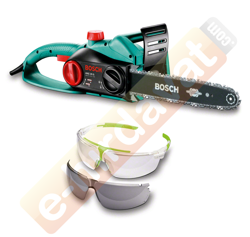 Bosch AKE 35 S + Gözlüklü Zincirli Ağaç Kesme Makinesi