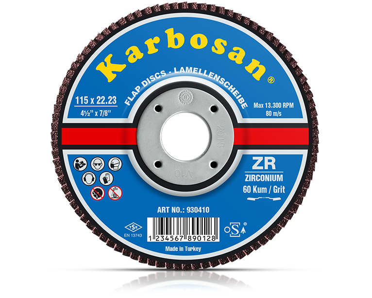 Karbosan ZR Flap Disk 180x22 40 Kum