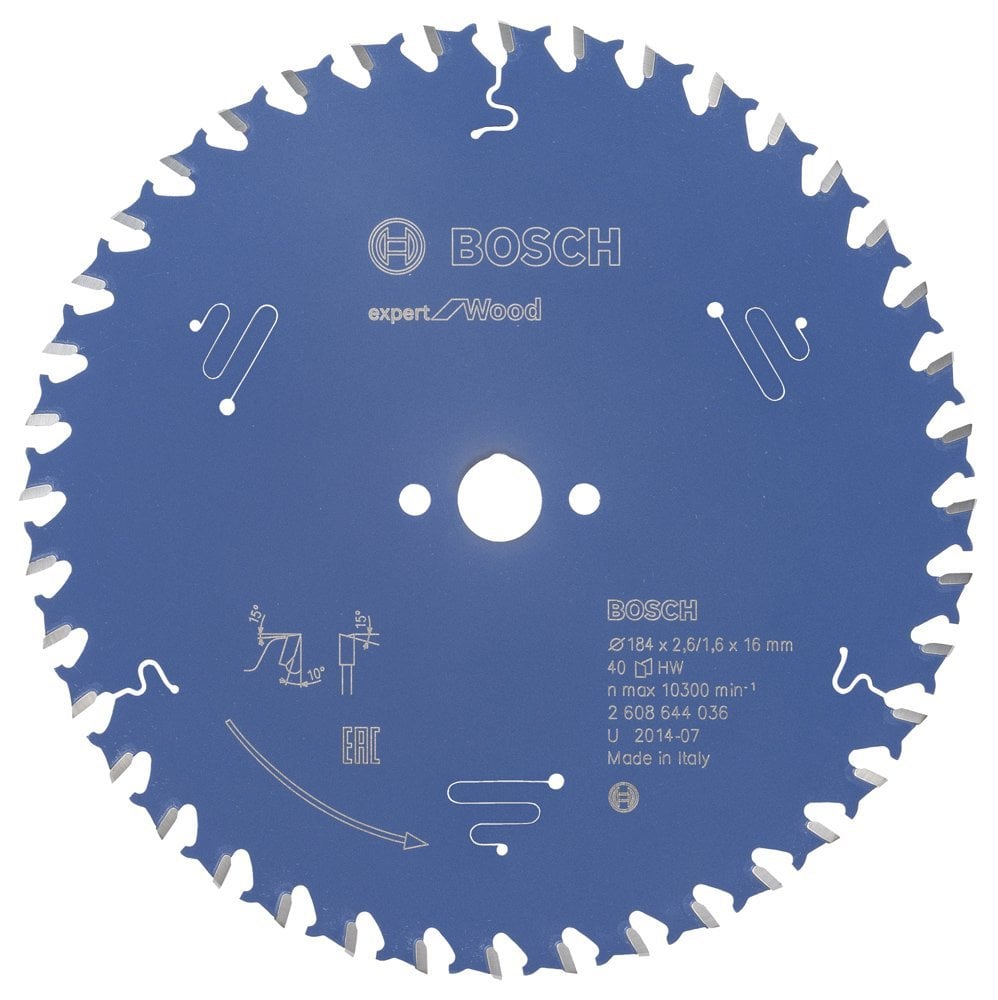 Bosch Expert for Wood 184*16 mm 40 Diş