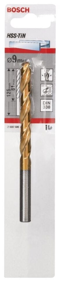 Bosch - HSS-TiN Metal Matkap Ucu 9*125 mm