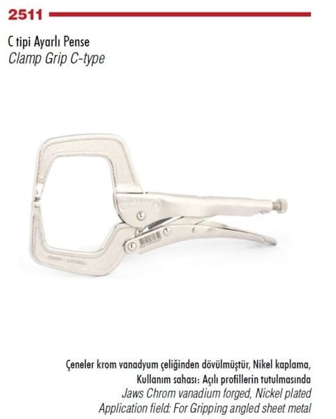 İZELTAŞ C Tip Ayarlı Pense 280 mm 2511 11 0280