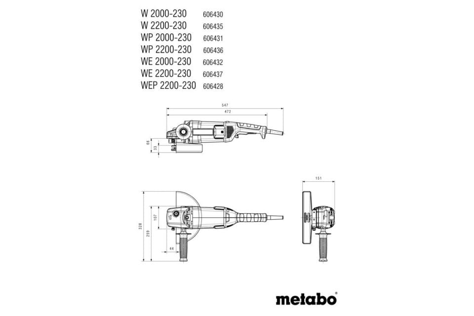 METABO WP 2200-230 Taşlama 2200 Watt 230 mm
