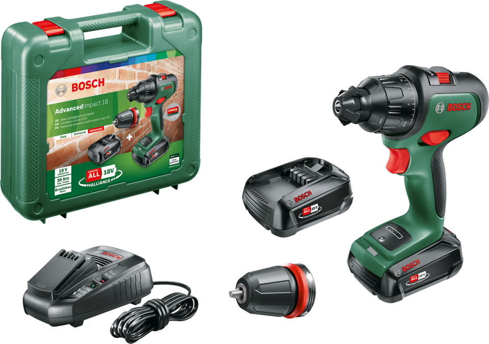 Bosch AdvancedImpact 18 Çift Akülü Darbeli Delme Vidalama Makinesi 18V  (2 x 2,5 Ah) + Şarj Cihazı AL 1830 CV