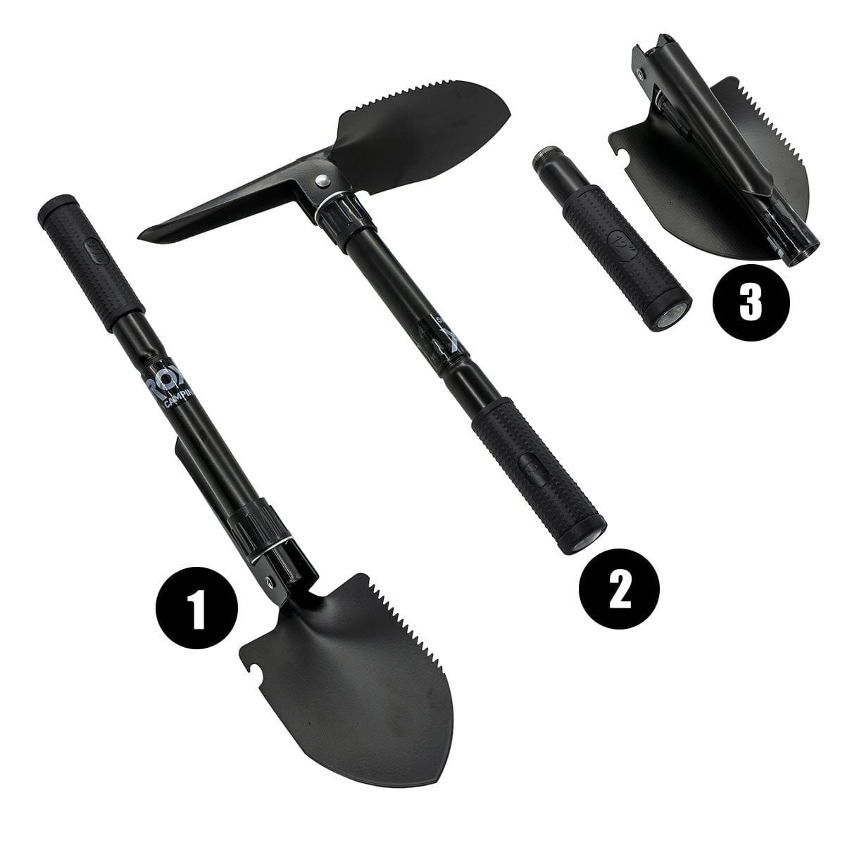 ROX Camping Pusulalı Katlanır Kamp Küreği 42 cm (153CAMP0106)