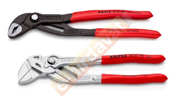 KNIPEX 2'li Fort Pense Seti Cobra+Rekor Tutucu Çeneli (003120V03)