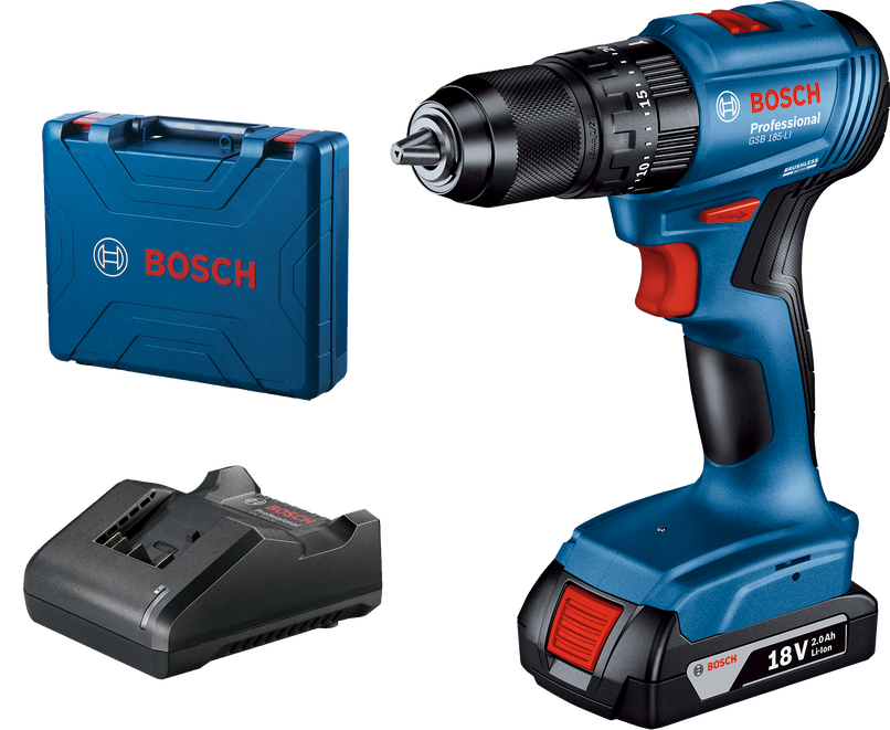 Bosch Professional GSB 185 LI Akülü Darbeli Delme Vidalama Mak.1 x 2.0 Ah; Case