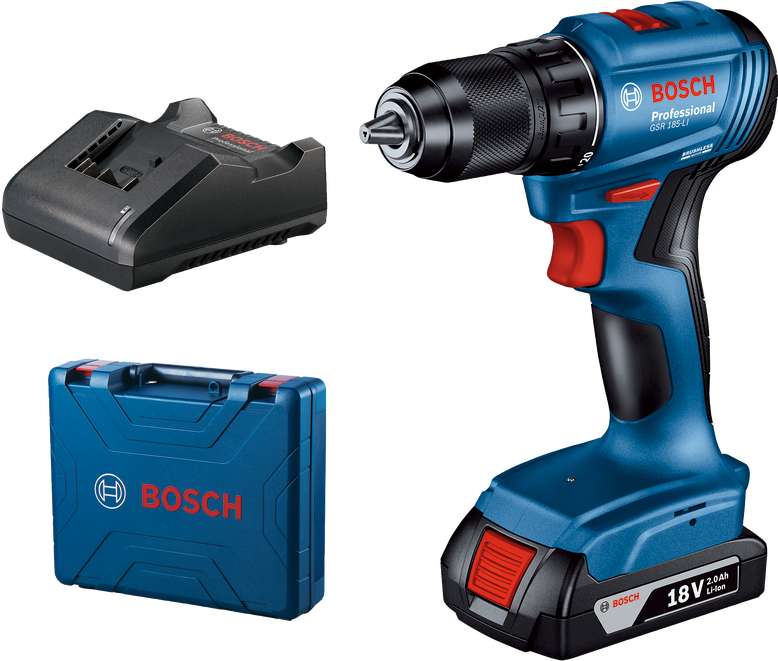 Bosch Professional GSR 185 LI Akülü Delme Vidalama Mak. 1 x 2.0 Ah; Case