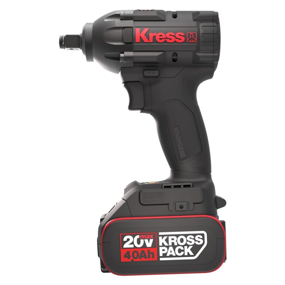 Kress KUB30.2SET 20Volt/4.0Ah. Li-ion Çift Akülü 300Nm Kömürsüz Profesyonel Şarjlı Somun Sıkma + 4 Parça Derin Lokma Seti
