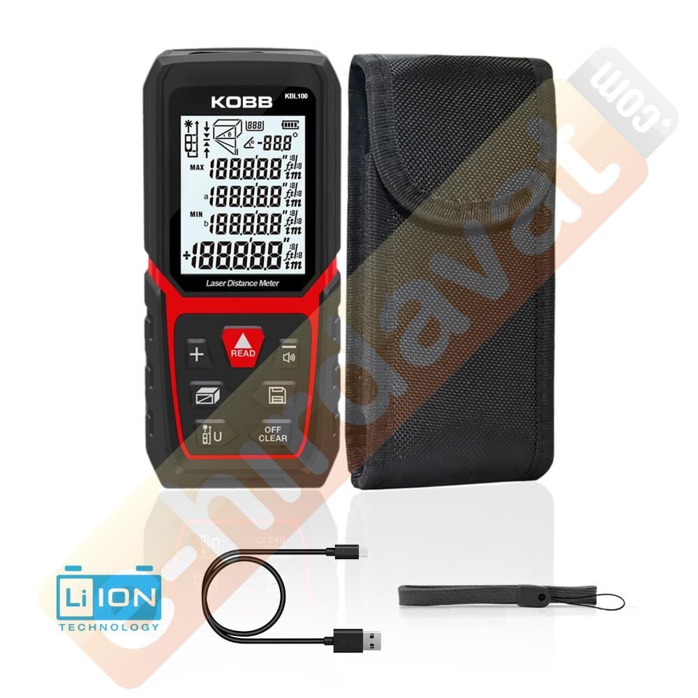 KOBB KBL100 100m Profesyonel Li-ion Şarjlı Lazer Metre