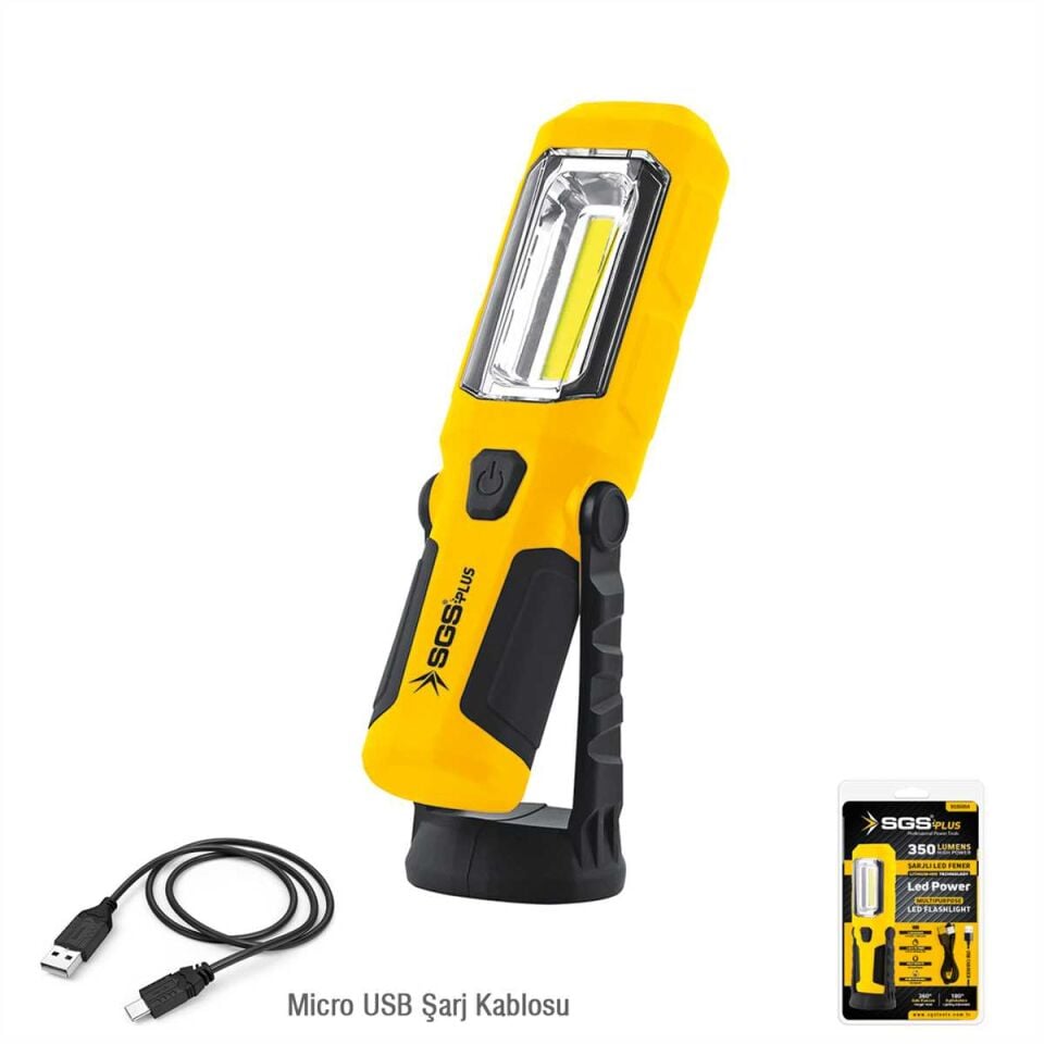 SGS ŞARJLI LED FENER 350 LÜMEN 3.7V / 1200 mAh - SGS5054