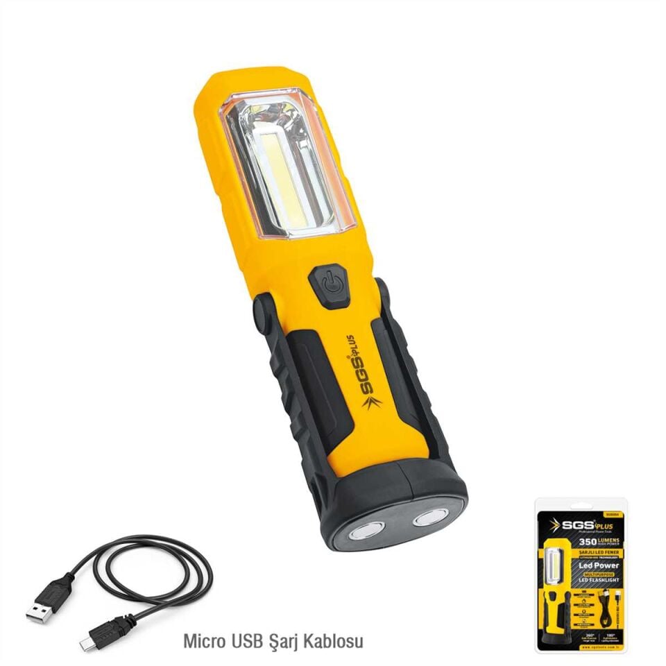 SGS ŞARJLI LED FENER 350 LÜMEN 3.7V / 1200 mAh - SGS5054