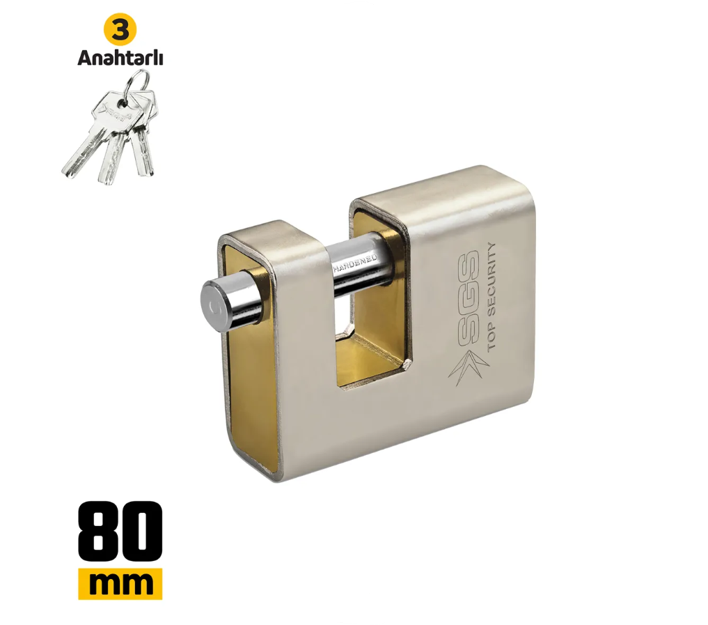 SGS ASMA KİLİT KAYAR MİLLİ ÇELİK KORUMALI 80MM - SGS1371