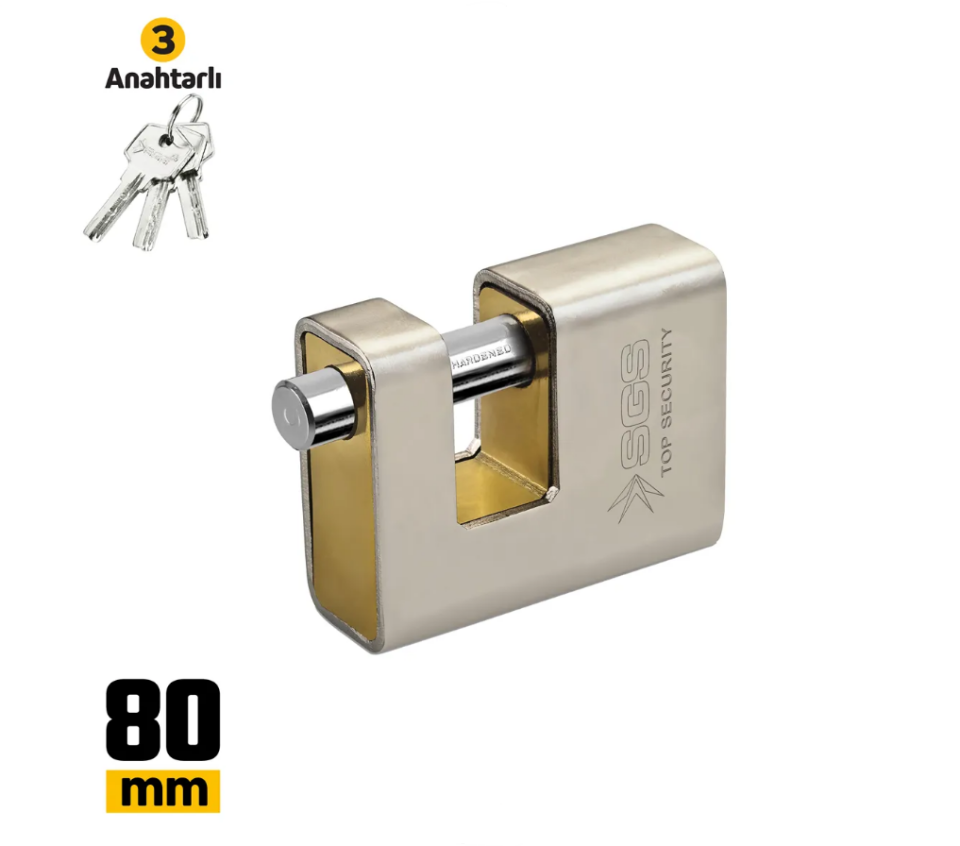 SGS ASMA KİLİT KAYAR MİLLİ ÇELİK KORUMALI 80MM - SGS1371
