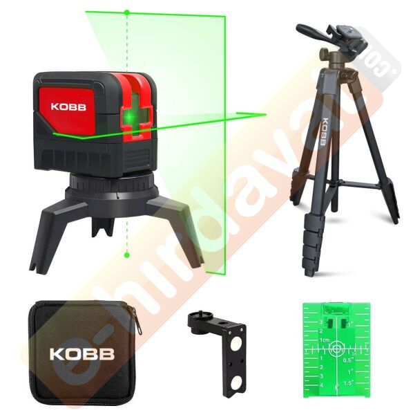 KOBB KBL92GTP 30M Profesyonel Yatay ve Dikey Otomatik Hizalamalı Yeşil Çapraz Çizgi Lazer,Noktalı Şakül Lazer Distomat