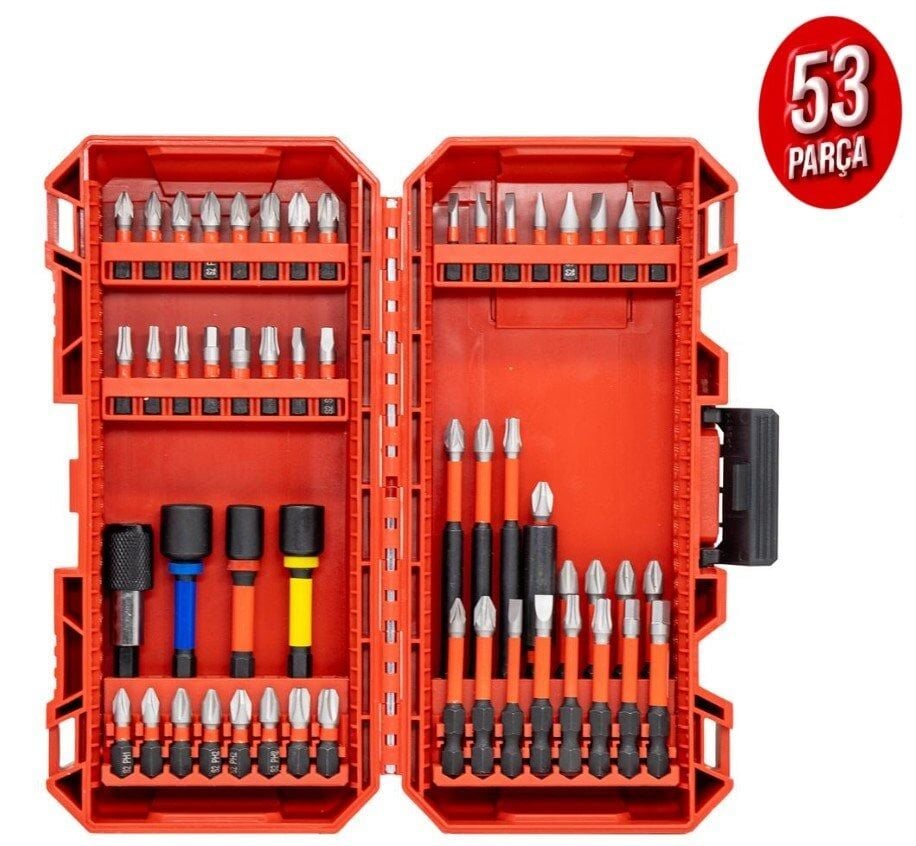 NEXON 6519 Adaptörlü Bits Uç Vidalama Seti 53 Parça