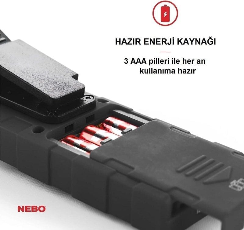NEBO Tino Pilli LED El Feneri 300 Lümen Siyah (NEBO 6809)