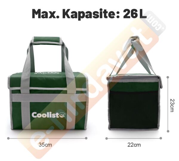 Coolist CL26G 26 Litre Katlanabilir Termos Bez Çanta / Buzluk