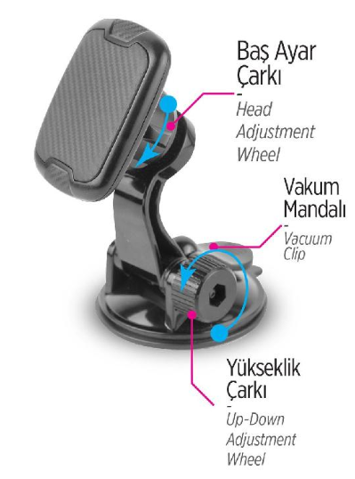 AUTOMIX Vantuzlu Manyetik Telefon Tutucu (190.01.044849)