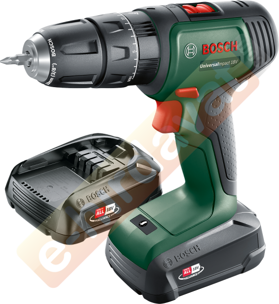 Bosch UniversalImpact 18 Çift Akülü Darbeli Delme Vidalama Makinesi (2 x 1,5Ah)