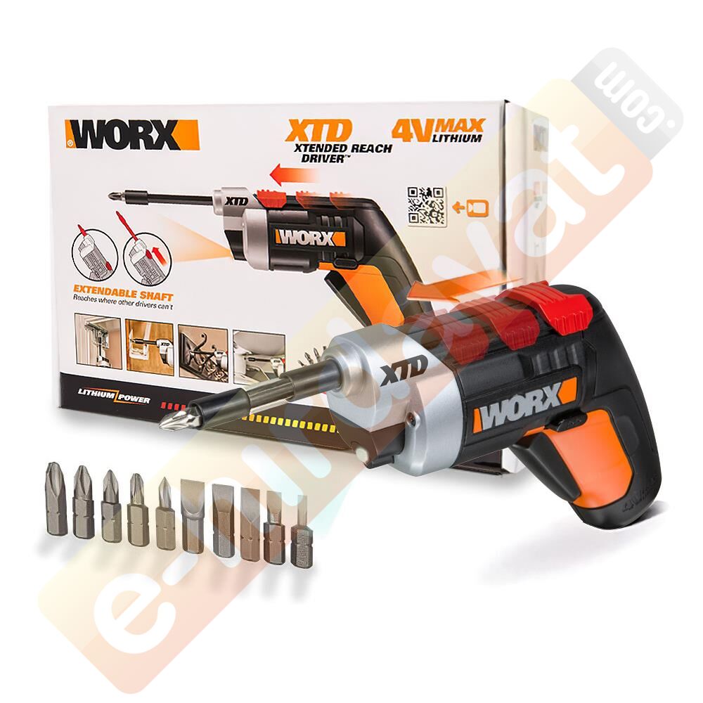 WORX WX252 4Volt/1.5Ah. Li-ion Şarjlı Tornavida + 10 adet Bits Uç