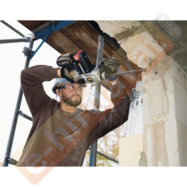 WORX WX380 20Volt 4.0Ah. 2.2J Li-ion Çift Akülü Şarjlı Profesyonel SDS-Plus Pnömatik Kırıcı/Delici