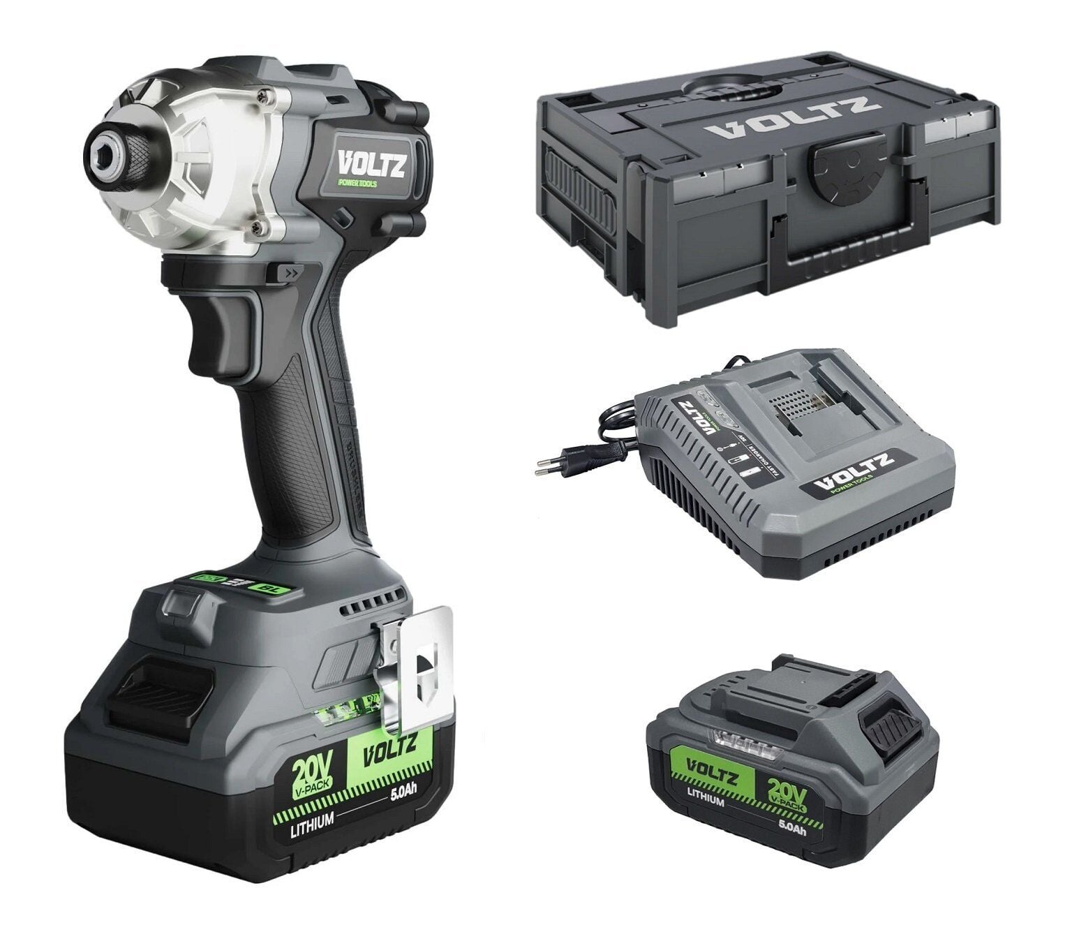 VOLTZ VZSD-20 Akülü Torklu Vidalama 20 Volt Çift Akülü 5 Ah 1/4 Soket