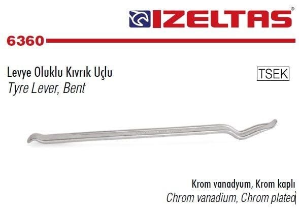 İZELTAŞ Oluklu Kıvrık Uçlu Levye 600 mm (6360260600)