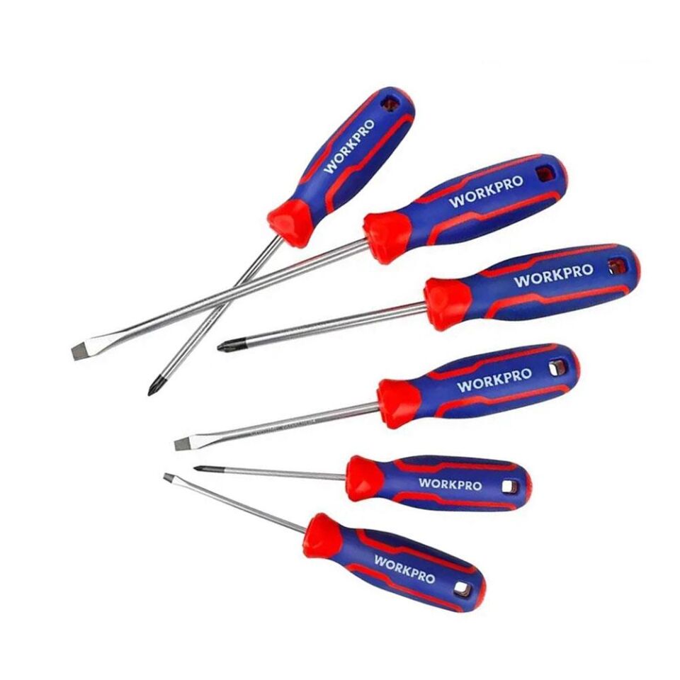 WORKPRO WP200504 6 Parça Profesyonel CR-V Manyetik Tornavida Seti