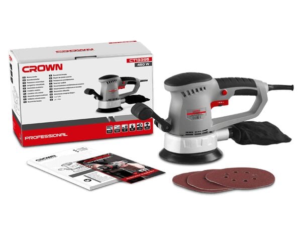 CROWN CT13395 Eksantrik Zımpara Makinası 150 mm 450 Watt