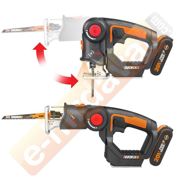 WORX WX550 20Volt 2.0Ah. Li-ion Profesyonel Dekupaj ve Tilki Kuyruğu Testere