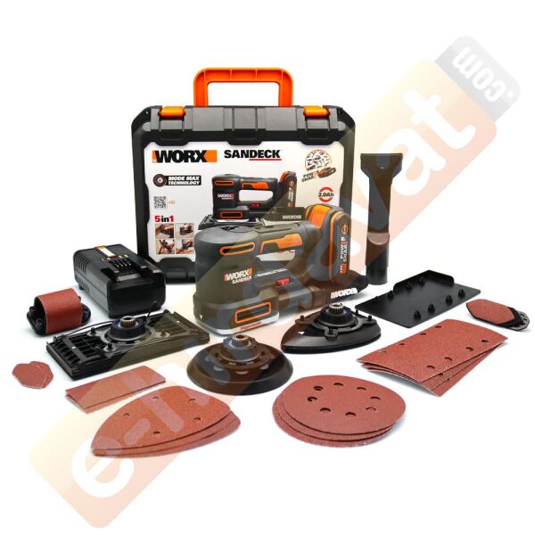 WORX WX820 20Volt 2.0Ah. Li-ion Profesyonel Devir Ayarlı Çok Amaçlı Şarjlı Zımpara