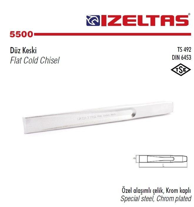 İZELTAŞ Düz Krom Keski 150 mm (5500230150)