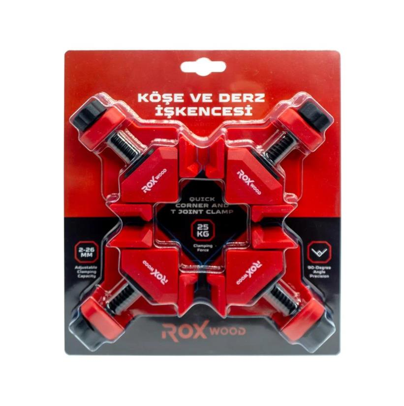 ROX WOOD 0302 Köşe Birleştirme İşkence Seti 2-26 mm 4 Parça