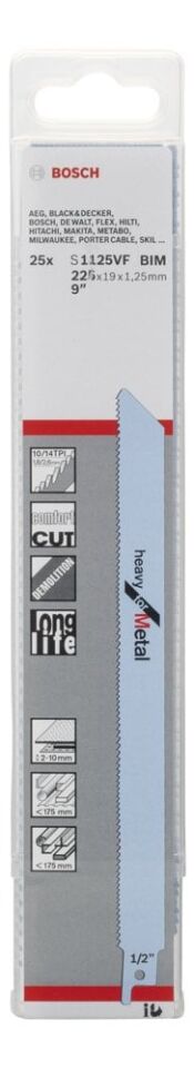 Bosch - Heavy Serisi Metal için Panter Testere Bıçağı S 1125 VF - 25'li