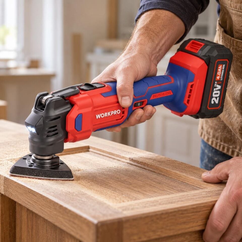 WORKPRO WP393006 20Volt Kömürsüz Şarjlı Devir Ayarlı Profesyonel Raspalama ve Zımpara (Aküsüz)