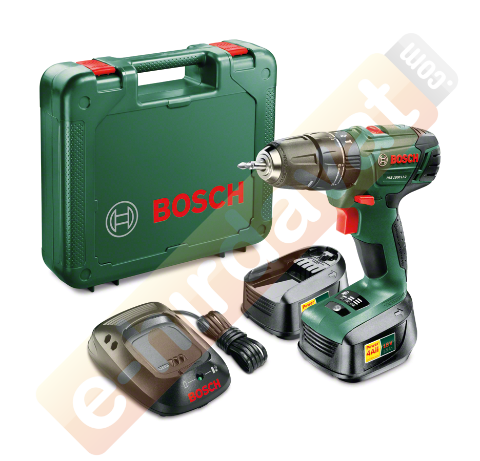 Bosch PSB 1800 LI-2  1,5 AH Akülü Darbeli Delme/Vidalama Makinesi (Çift Akü)